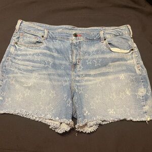Lane Bryant Blue Denim Star Shorts